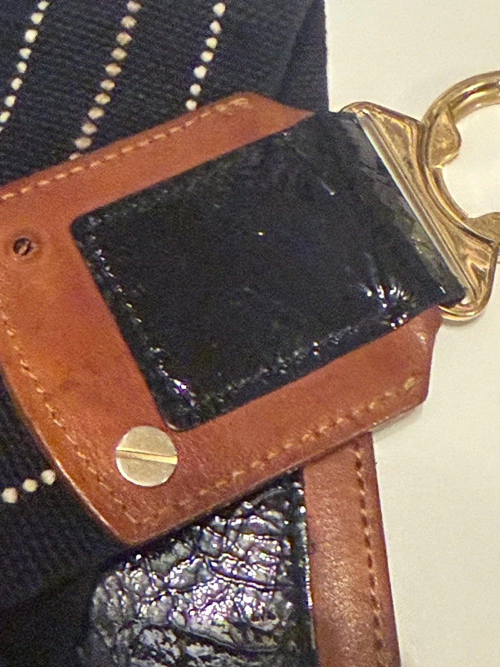 Tory Burch Black Strap with Gold Logo Buckle Belt
